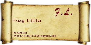 Füzy Lilla névjegykártya